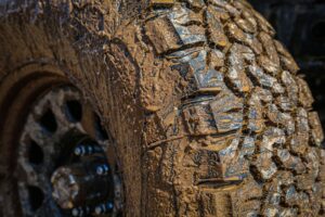 Mud terrain tire on Toyota Land Cruiser 
