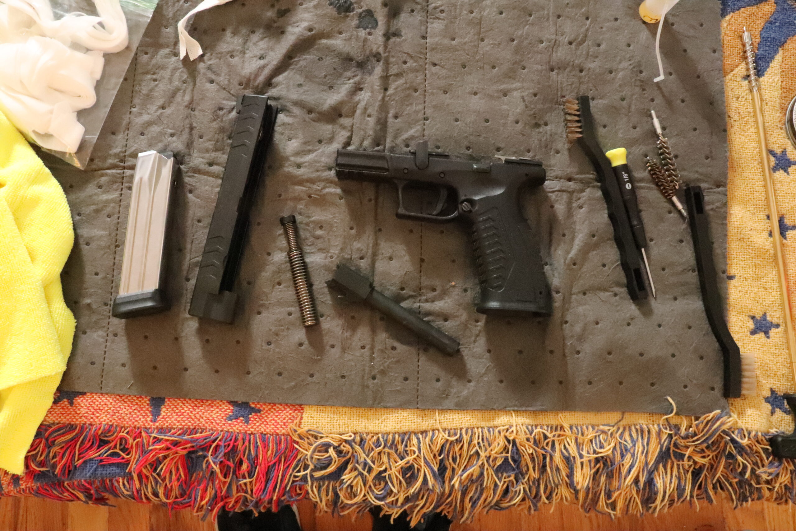 Springfield armory xds waiting to be cleaned and oiled